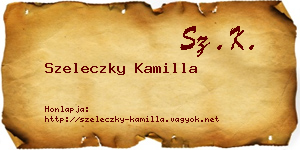 Szeleczky Kamilla névjegykártya